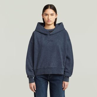 G-Star Washed A-Line Script Hoodie - Donkerblauw - Dames