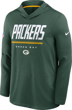 Nike Green Bay Packers Sideline Nike Mens Dri-FIT NFL Long-Sleeve Hooded Top in Green | 03B9063K7T-TG4