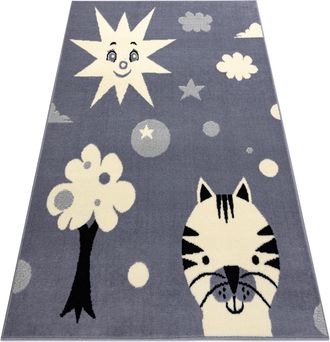 RugsX Rugsx - Alfombra Bcf Flash Smile 3992 - Sol Gris Grey 200x300 Cm