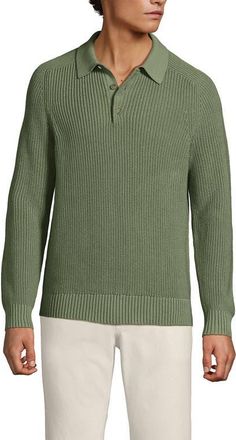 Lands End Long Sleeve Drifter Polo Sweater in Sage at Nordstrom, Size Xx-Large