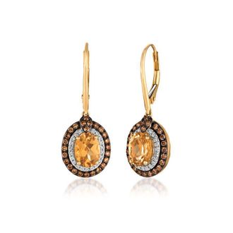 Le Vian Ladies Semi Precious Fashion Earrings in 14k Honey Gold