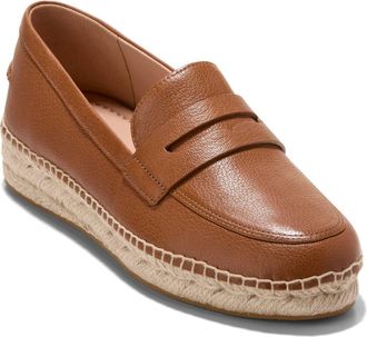 Cole Haan Livvy Espadrille Penny Loafer in British Tan Leather at Nordstrom Rack, Size 9.5
