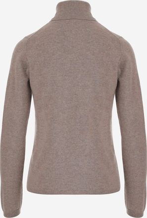Allude Womens Cashmere Turtleneck Sweater Beige