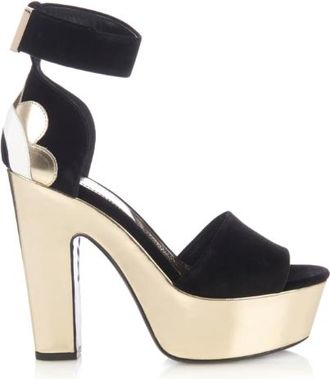 Nicholas Kirkwood Polly Petal velvet and leather platform sandals Size 37