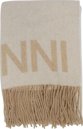 Ganni Logo Sjaal - Dames - Wintersjaals - Beige - ONE Size - Accessoires