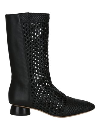 Ferragamo Womens Tarsina Woven Boots In Black