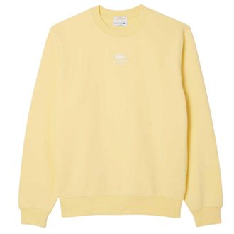 Lacoste Uniseks Fleece Sweatshirt met opdruk voor volwassenen (Geel)
