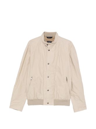 Fay Light Beige Bomber Stand Collar Jacket