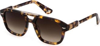 Police Monument Zonnebril Licht Havana/Bruin Getint - unisex - Zonnebrillen - Veelkleurig - 55 MM - Accessoires