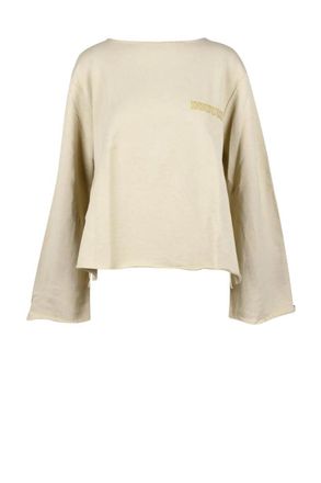 Douuod Beige Crewneck Cotton Sweater