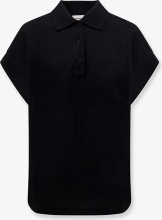 Saint Laurent Polo in misto cotone con logo - SAINT LAURENT - gender_Woman
