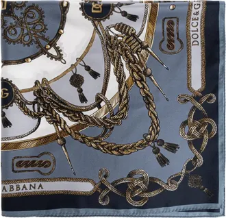 Dolce & Gabbana Silky Scarves, male, Blue, Size: ONE SIZE Silk Scarf
