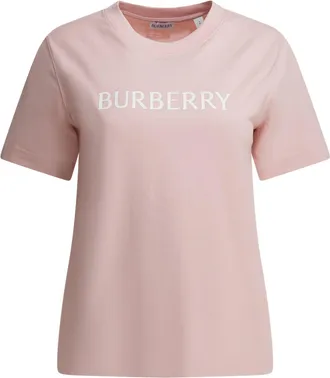 Burberry Cotton T-Shirt With Logo T-Shirts Rosa-Donna