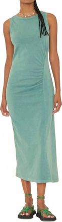 Xirena Noella Ruched Side Tank Dress In Laurel Green