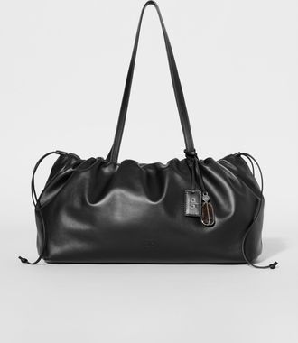 Alo Unwind Cinch Bag in Black Leather