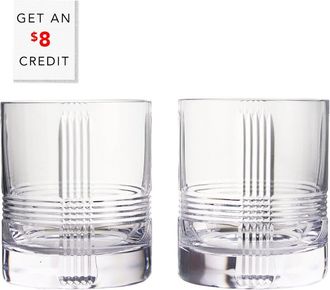 Waterford Set of 2 Marquis Vector Double Old Fashioned Glasses with $8 Credit