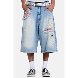 Jaded London Ripped Boxer Detail Colussus Denim Shorts at Nordstrom, Size 36
