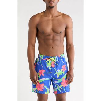 Volcom Manic Print Swim Trunks in Ultramarine at Nordstrom Rack, Size Xx-Large