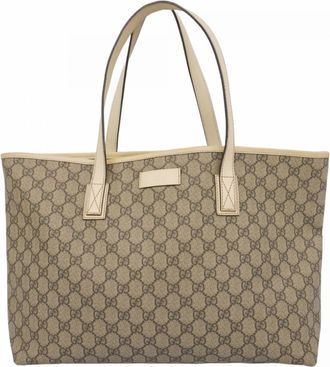 Gucci Beige White Pvc Tote Bag (Pre-Owned)