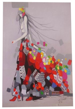 Biscottini International Cuadro &Oacute;leo Sobre La Tela Pintado A La Mano Moda