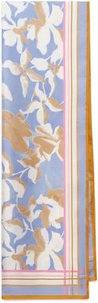 Maliparmi Silky Scarves, female, Blue, Size: ONE SIZE Collection Print Stole 210x70