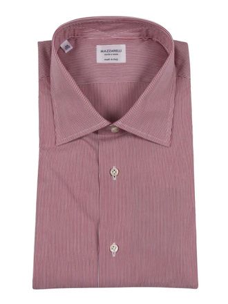 Mazzarelli striped shirt - men - Cotton - 43 - Red