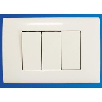 Trade Shop Trade Shop - Placca Placchetta 3 Posti Completa 2 Interruttori Presa Bipasso Incasso 503