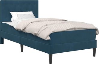 vidaXL Estructura De Cama Con Colch&oacute;n Azul 100 X 200 Cm Terciopelo Vidaxl