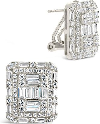 Sterling Forever Jana Square CZ Stud Earrings