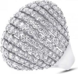 Allurez 7.68ct 18k White Gold Diamond Ladys Ring