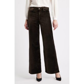 Frame Denim Le Slim Palazzo Velveteen Pants in Dark Clove Velvet at Nordstrom Rack, Size 32