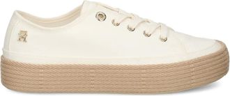 Tommy Hilfiger Sneakers met plateauzool - Beige