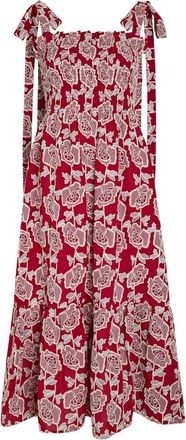 Erdem Floral-embroidered Cotton-blend Midi Dress - Red - 12 (UK12 / M)
