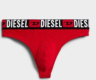 Diesel Mens Logo-waist stretch thong Cotton