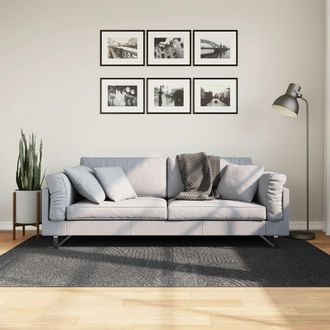 Berkfield Home Rug IZA Short Pile Scandinavian Look Anthracite 140x200 cm in Black | Size: Medium