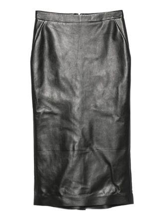 Givenchy leather pencil skirt - women - Lambskin/Viscose - 38 - Black