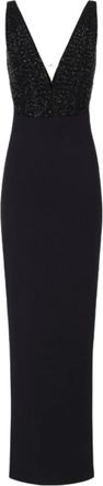 Elisabetta Franchi Red Carpet Dress - Dames - Avondkleed - Zwart - L - Polyester - Kleedjes
