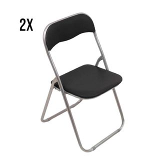 Dmora Silla plegable de hierro negro 43x47h80 cm