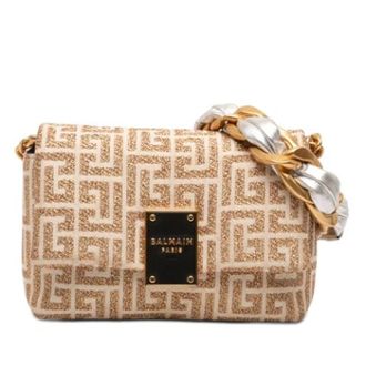 Balmain Pre-owned Cross Body Bags, female, Beige, Size: ONE SIZE Pre-owned Crossbody Bag