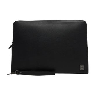 Calvin Klein Tassen, Heren, Zwart, ONE Size, Emblem Logo Laptop Sleeve
