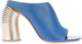 Off-white Womens Off White Silver Spring Mules in Blue Leather - Size UK 2