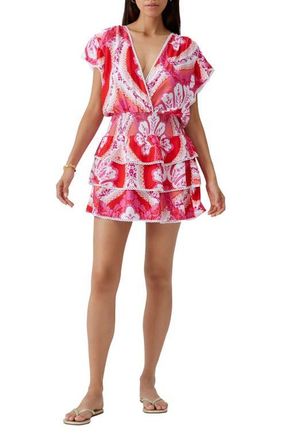 Melissa Odabash Jess Smocked Cover-Up Dress in Ornate at Nordstrom, Size X-Small