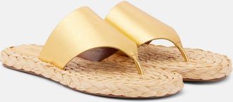 PARIS TEXAS Sandali infradito Amalfi in pelle metallizzata