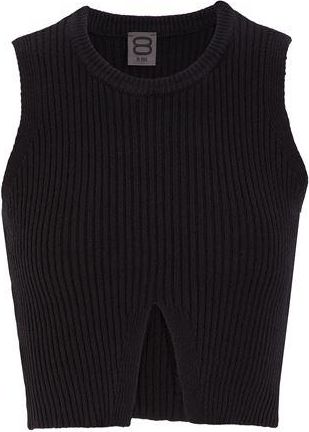 8 by YOOX KNIT CROPPED TOP