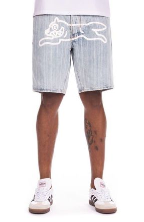 Icecream A La Mode Denim Shorts in Blue Stripe at Nordstrom, Size 32