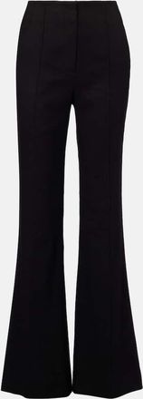 Veronica Beard Pantaloni flared Komi in misto lino a vita alta