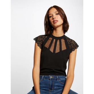 Morgan T-shirt met korte mouwen en kant