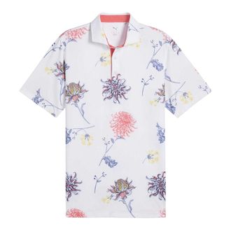Puma Heren Dahlia Performance Poloshirt met Korte Mouwen (Wit/Perzik)
