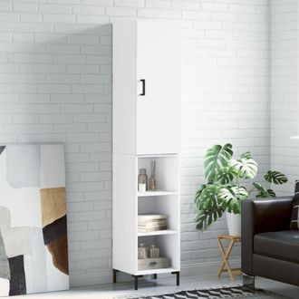 vidaXL Vidaxl - Aparador Alto Madera Contrachapada Blanco 34,5x34x180 Cm