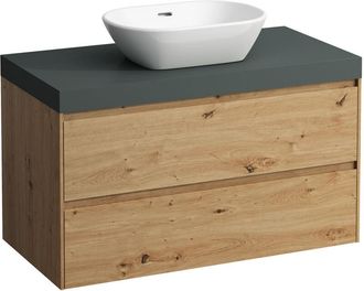 Laufen Laufen - Lani Lavabo Sobre Encimera Gris Tr&aacute;fico Incl. Mueble Bajo
